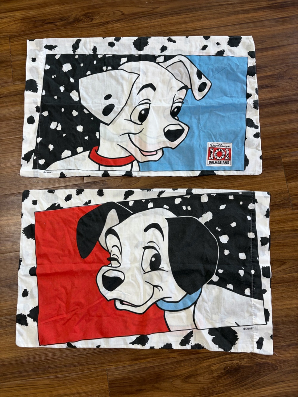 Set Of Vintage Disney 101 Dalmatians 1990’s Standard Pillow Case Double Sided